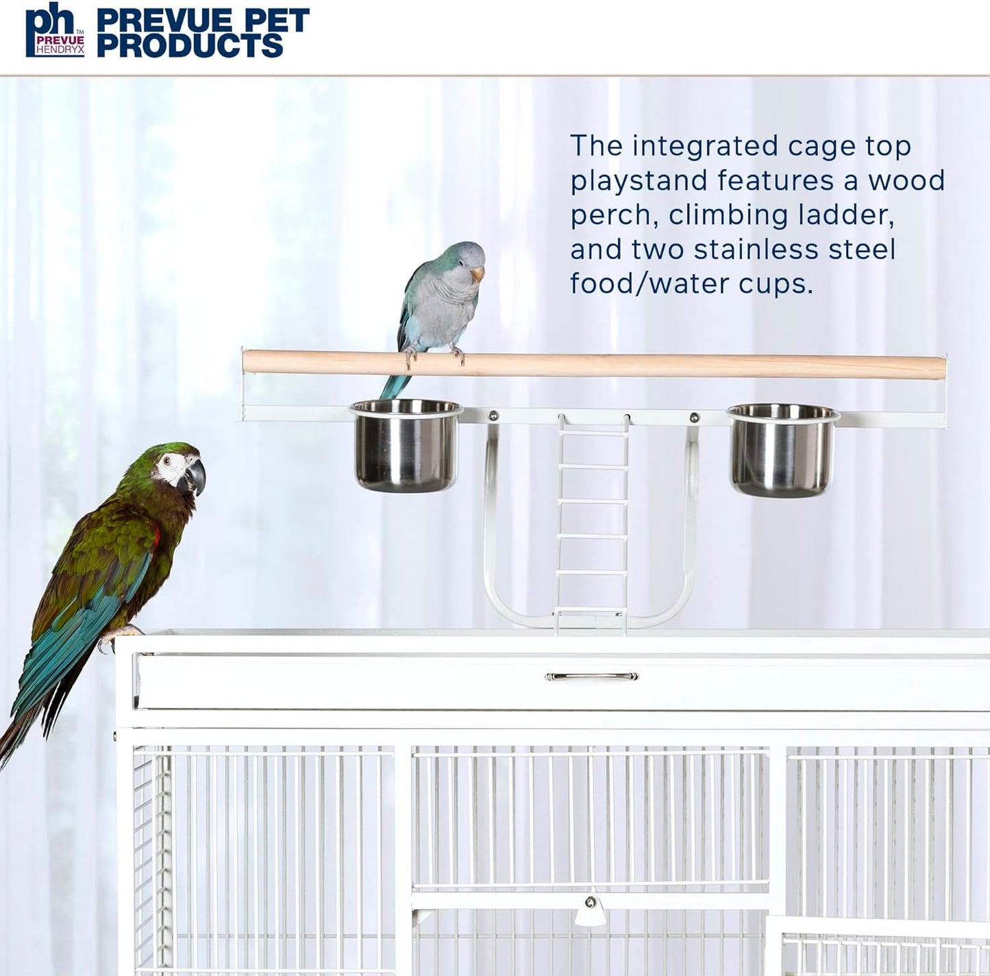Pet Products Wrought Iron Select Bird Cage 3154C, Chalk White, 36-Inch by 24-Inch by 66-Inch