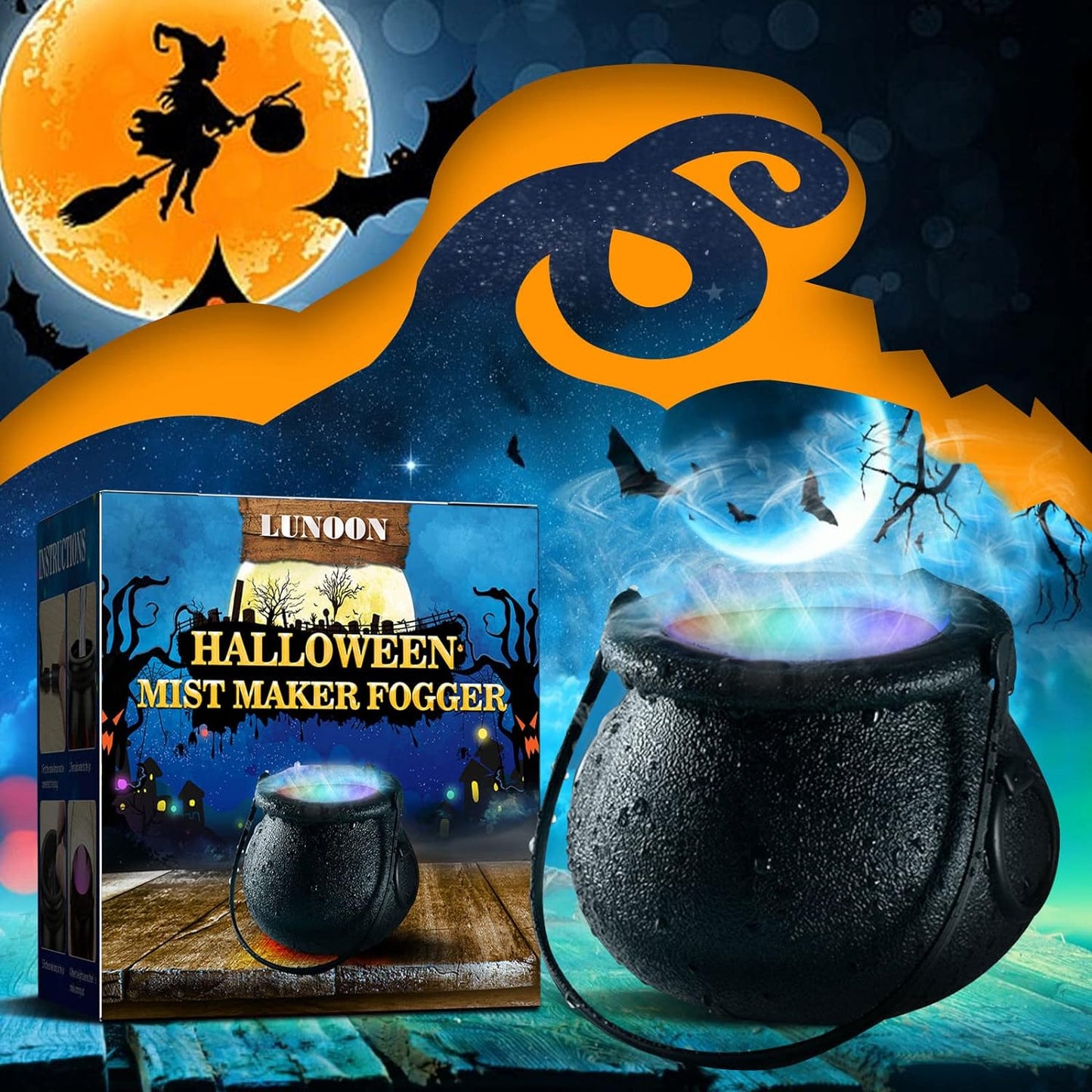 Halloween Smoke Machine - LED Light Color Changing