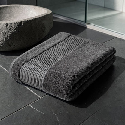 Krevo Bath Towel - High-Density Graphene Fiber - Professional Grade Antibacterial Protection - Rapid Dry Structural Weave - Charcoal Grey