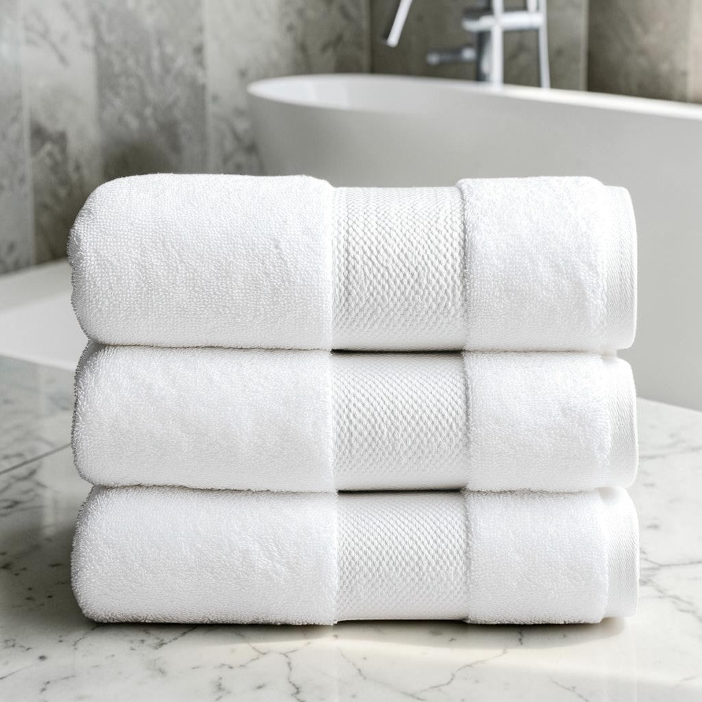 Krevo Luxury Bath Towel - 800 GSM Extra Thick Egyptian Cotton - Hotel Quality Spa Towel - Ultra Soft & Highly Absorbent - White